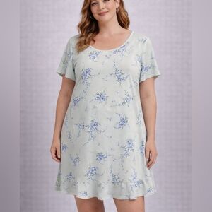 Mint Dress with Purple Florals. Size 14